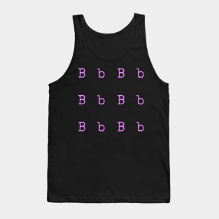 Pink Typewriter Letter B Tank Top